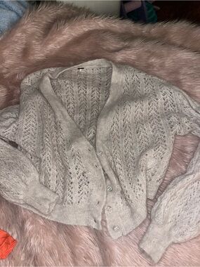 Soft Pink Open-Knit Women's Cardigan Sweater from Free People